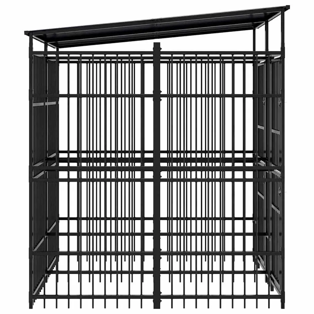 Steel Outdoor Dog Kennel with Roof