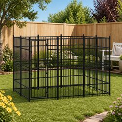 Premium Steel Outdoor Dog Kennel with Secure Hinged Door