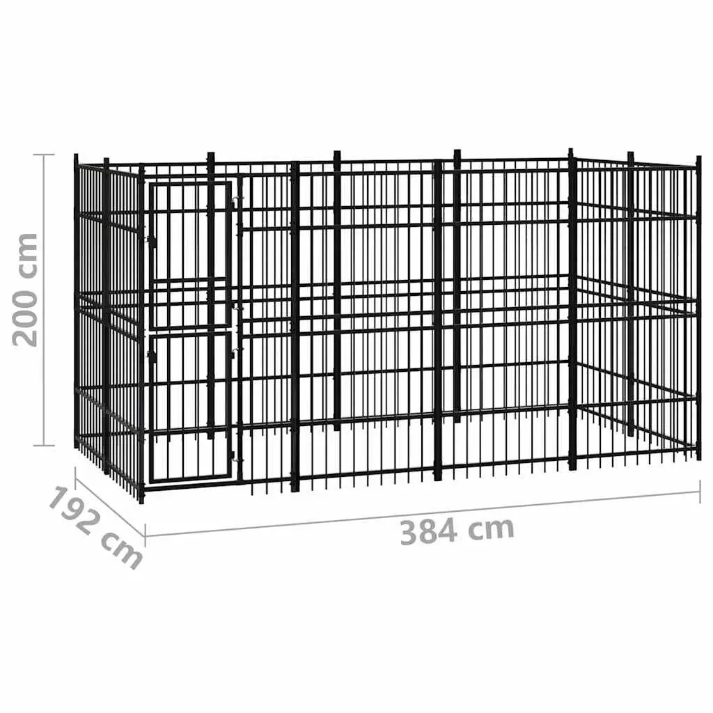 Outdoor Dog Kennel with Lockable Steel Door for Safety