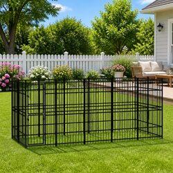 Heavy-Duty Outdoor Dog Kennel with Secure Lock
