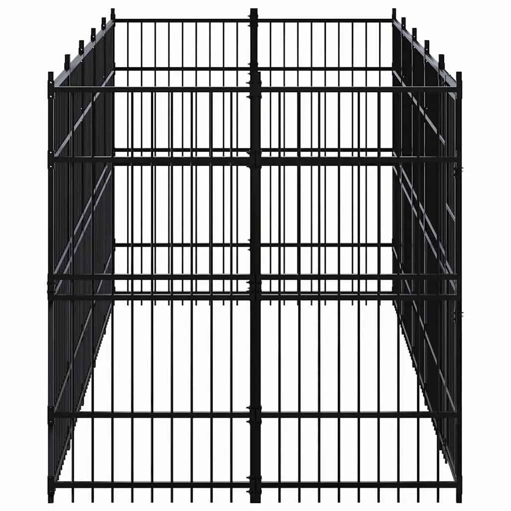 Dog Kennel Outdoor Steel Run Enclosure Large Black
