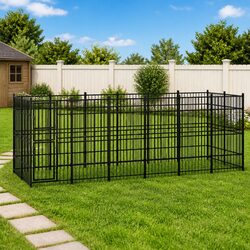 Large Black Steel Dog Kennel Outdoor Exercise Pen