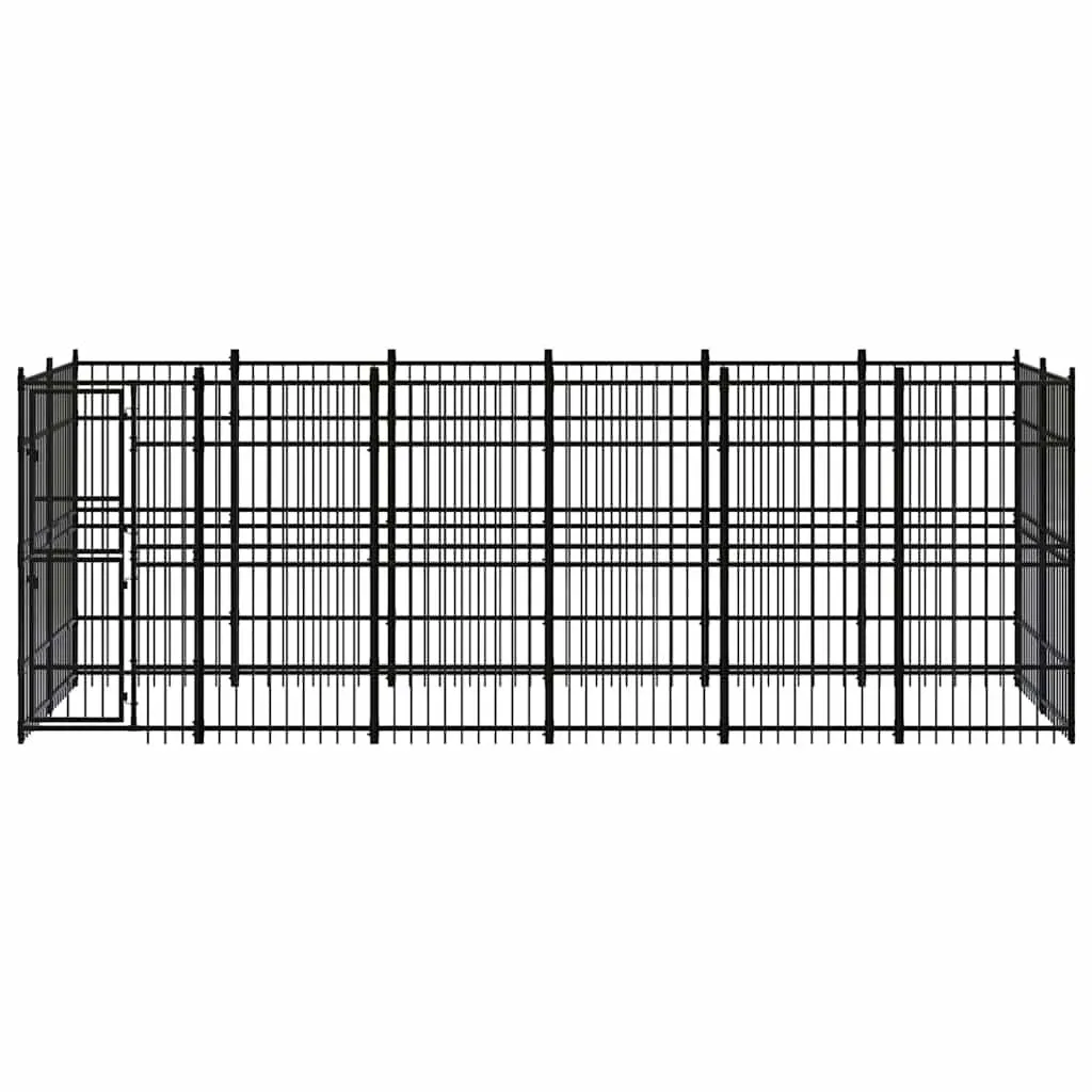 Large Black Steel Dog Kennel Outdoor Exercise Pen