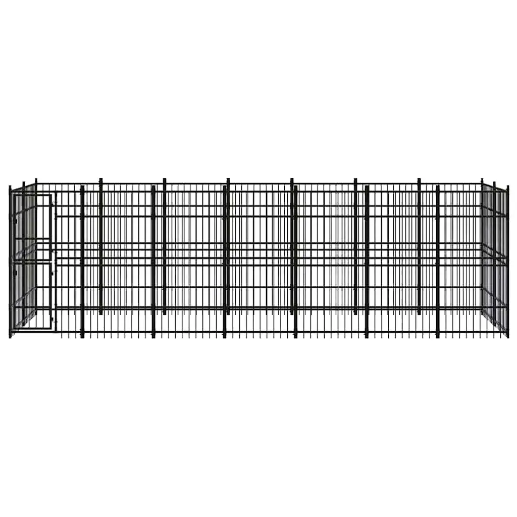 Dog Kennel Powder-coated Steel Large Black