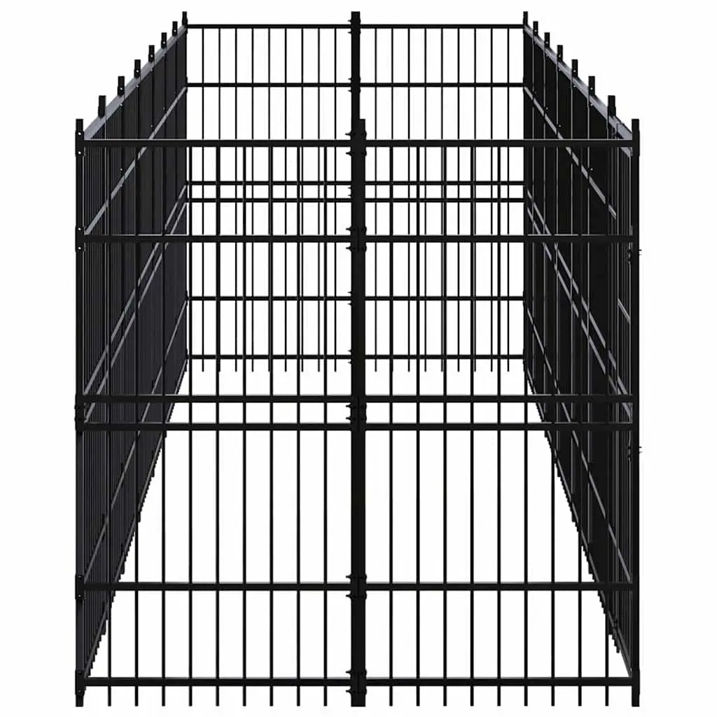 Dog Kennel Powder-coated Steel Large Black