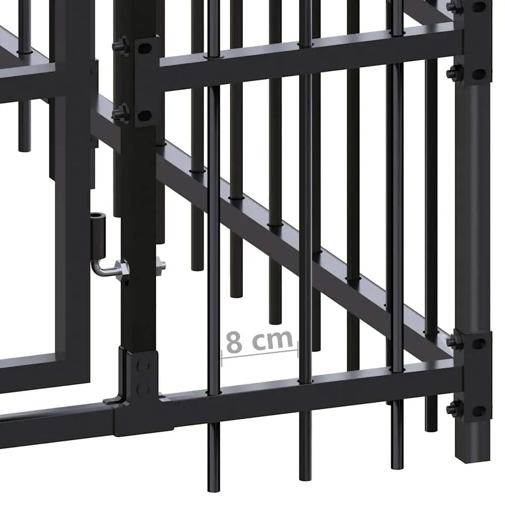 Dog Kennel Outdoor Steel Run Enclosure Exercise Play Pen Training Black 14.75m²
