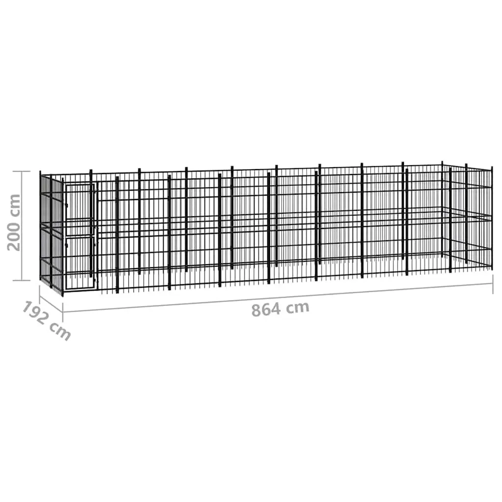 Large Outdoor Steel Dog Kennel Exercise Run Pen