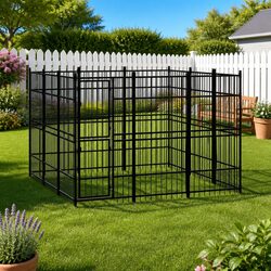 Durable Outdoor Dog Kennel with Steel Construction