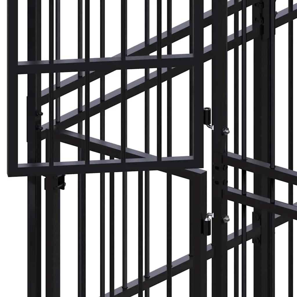 Outdoor Steel Dog Kennel with Spacious Play Area