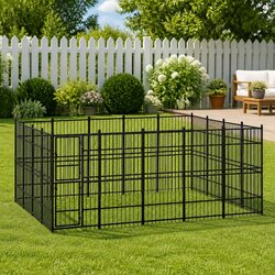 Durable Steel Dog Kennel Outdoor Enclosure 18.43 m²