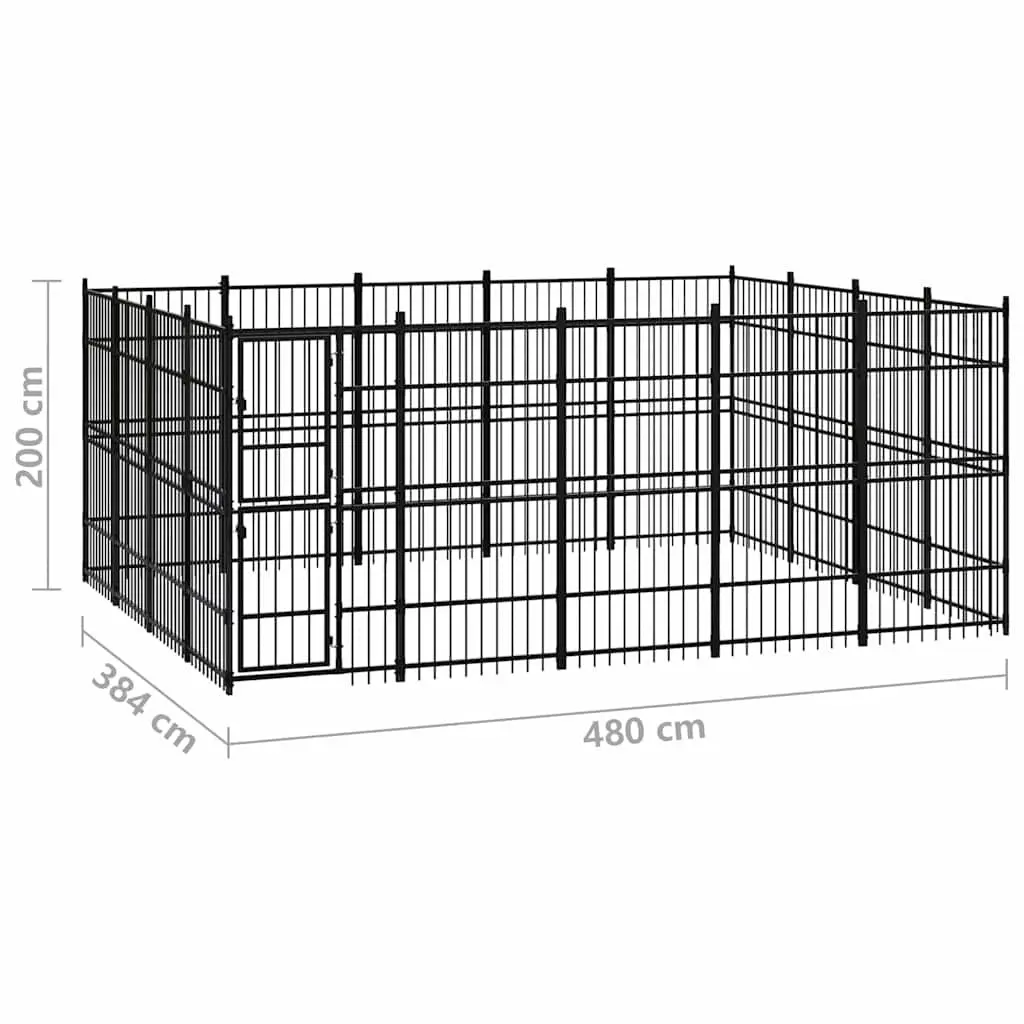 Steel Dog Kennel Outdoor Enclosure 18.43 m²