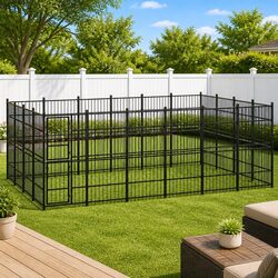 Durable Outdoor Dog Kennel with Secure Steel Enclosure