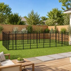 Heavy-Duty Steel Dog Kennel with Secure Latch Door