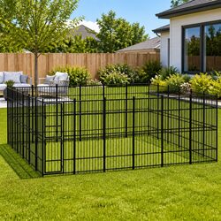 Durable Steel Outdoor Dog Kennel for Safe Play