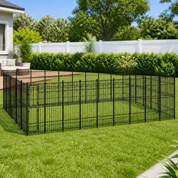 Outdoor Steel Dog Kennel: Durable and Spacious