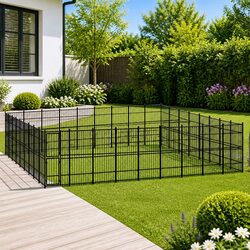 Outdoor Dog Kennel - Durable Steel Play Enclosure