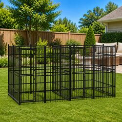Sturdy Steel Dog Kennel for Safe Outdoor Exercise