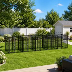 Durable Outdoor Steel Dog Kennel with Lockable Door
