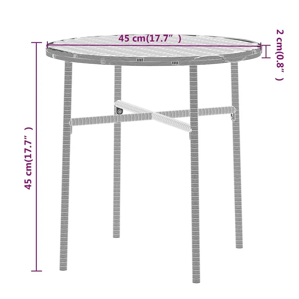 3 Piece Outdoor Dining Set Poly Rattan Powder Coated Steel Black