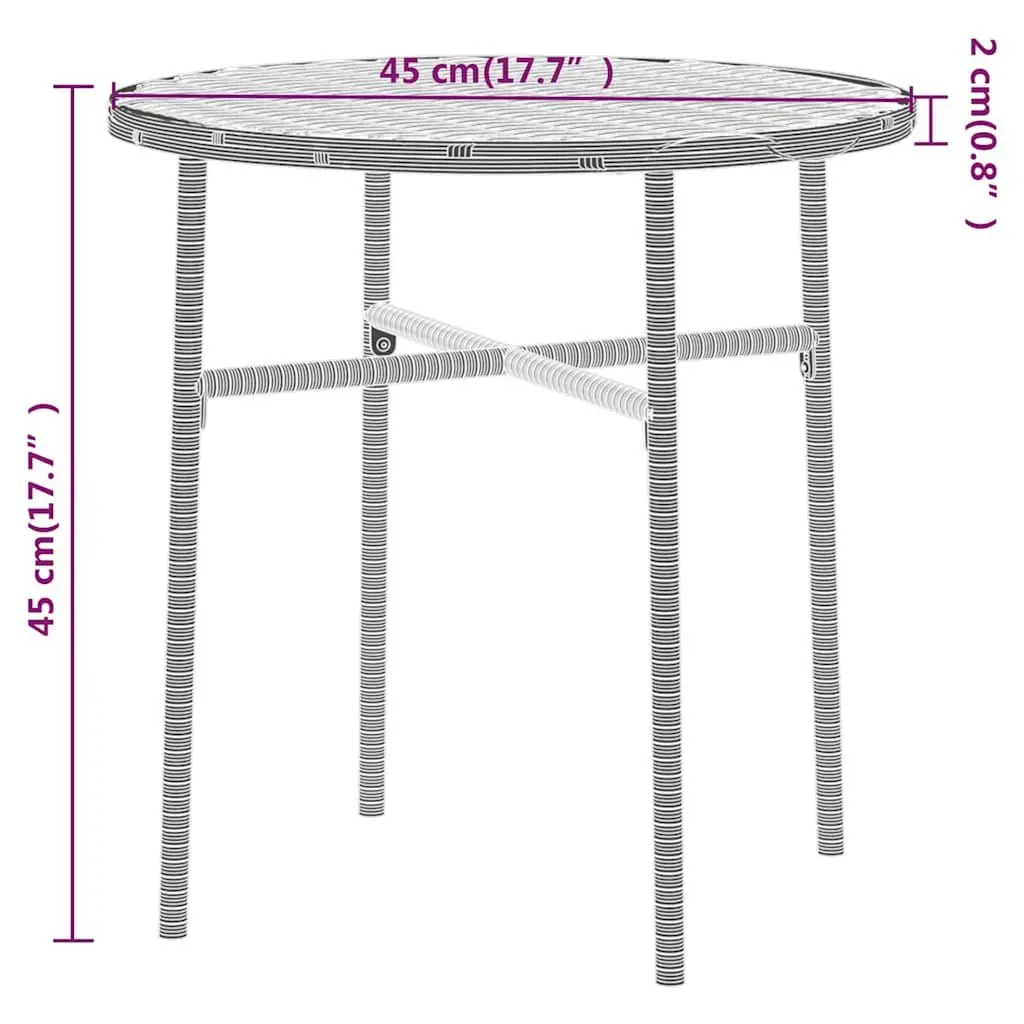 3 Piece Garden Dining Set PE Rattan Powder-coated Steel Grey Chairs Table
