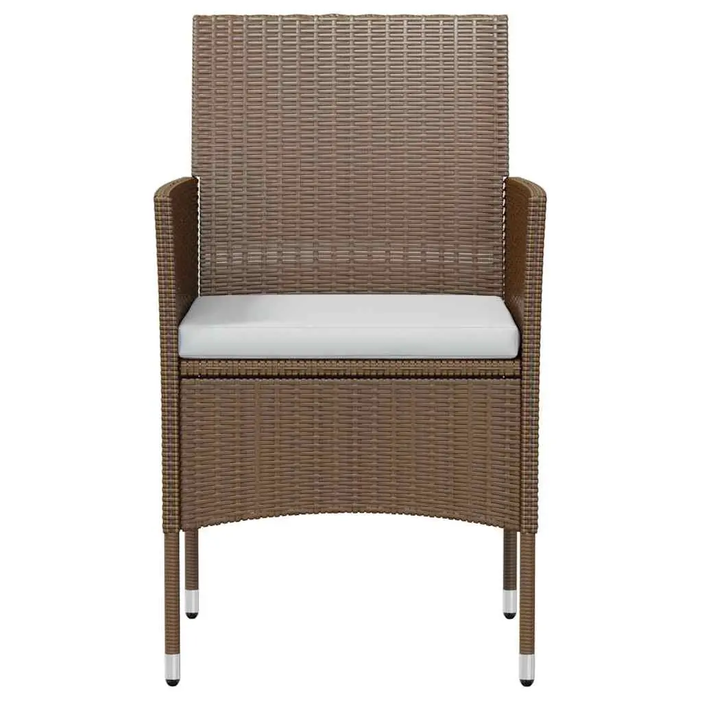 3 Piece Outdoor Dining Set with PE Rattan Brown