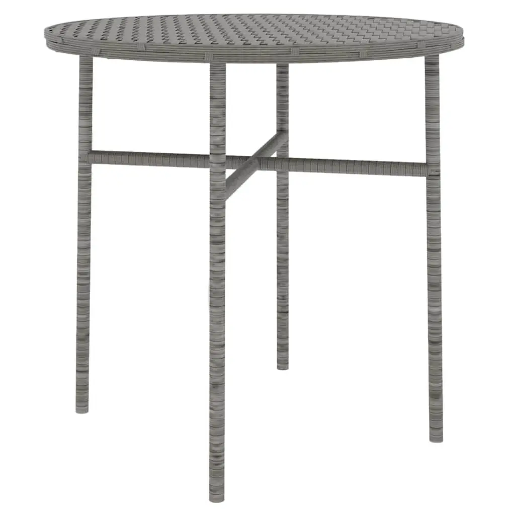 3 Piece Outdoor Dining Set PE Rattan Grey Table Chairs