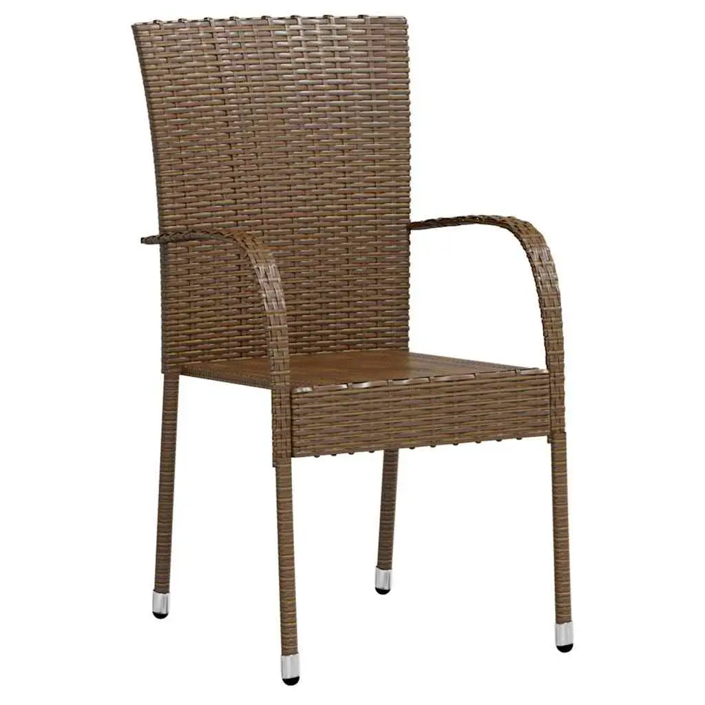 Brown Poly Rattan 3 Piece Garden Dining Set