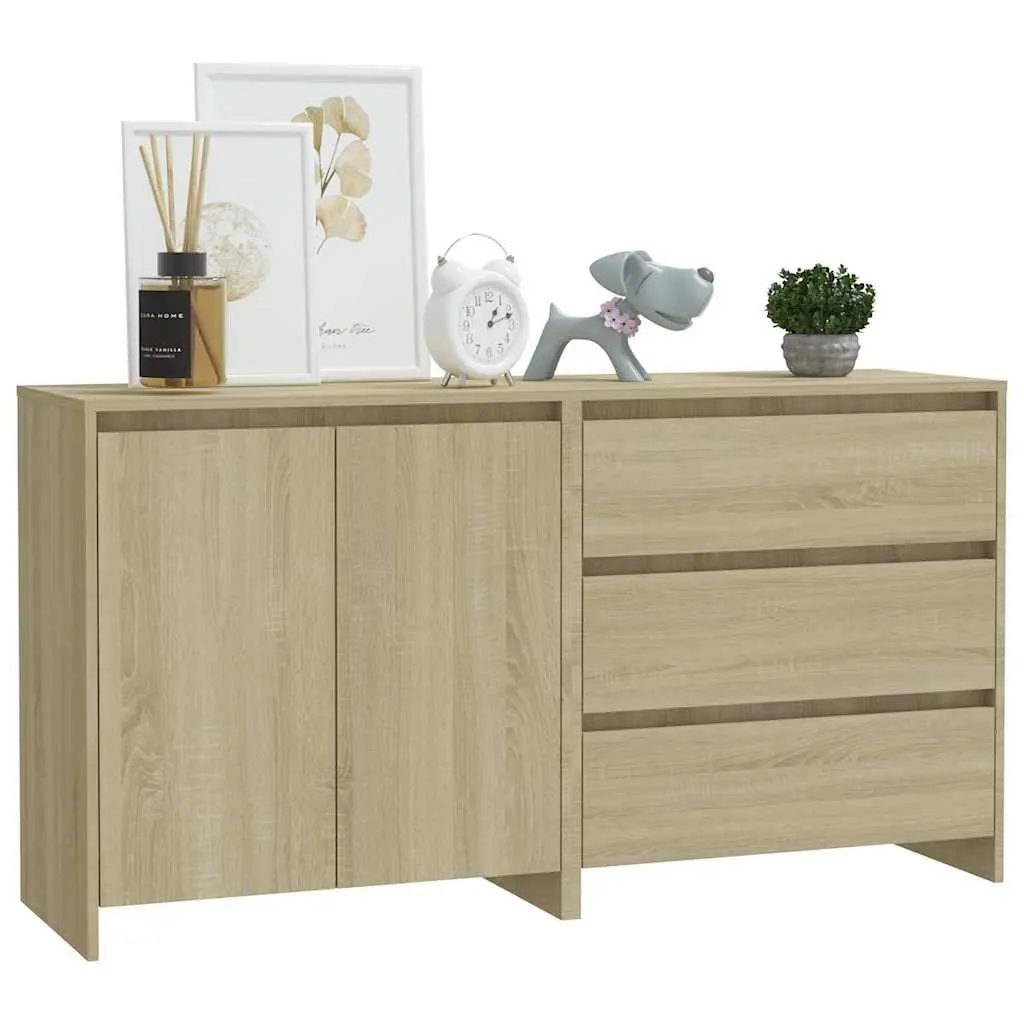 Beige Two-Piece Sideboard Storage Cabinet Set