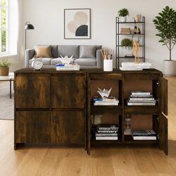 Sturdy Brown Sideboards - 2-Piece Storage Cabinets