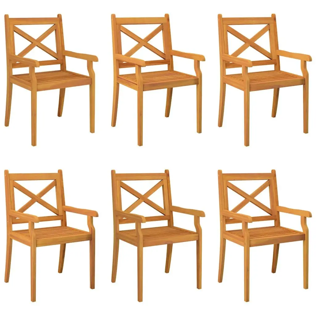 6-Piece Solid Wood Outdoor Dining Chair Set