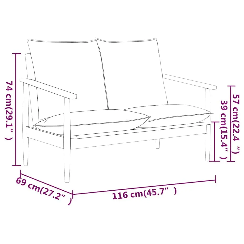 3 Piece Living Room Sofa Set Brown Goat Leather Solid Acacia Wood Frame