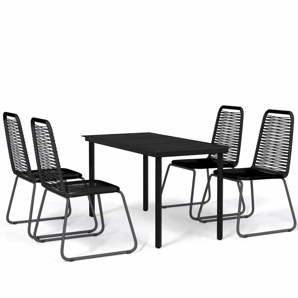 5 Piece Outdoor Garden Dining Set with Glass Table