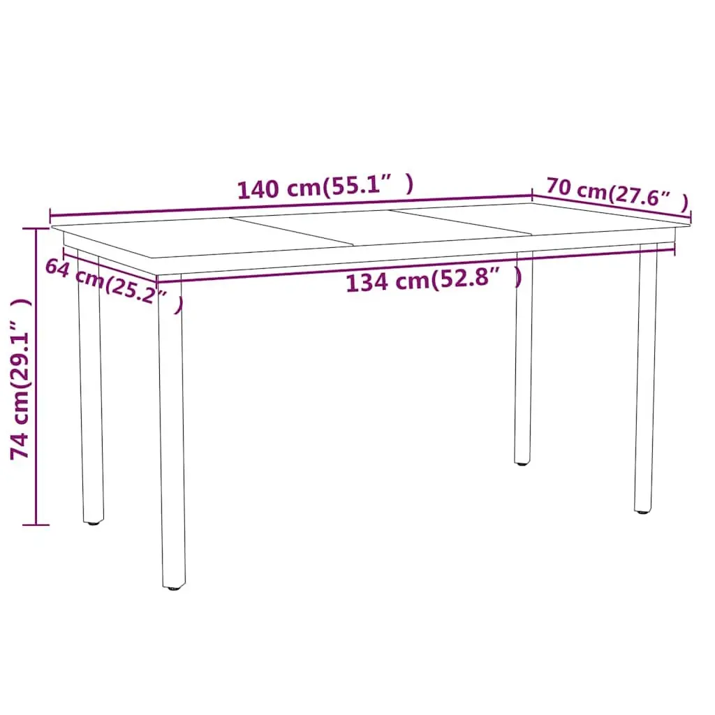 5 Piece Outdoor Garden Dining Set with Glass Table