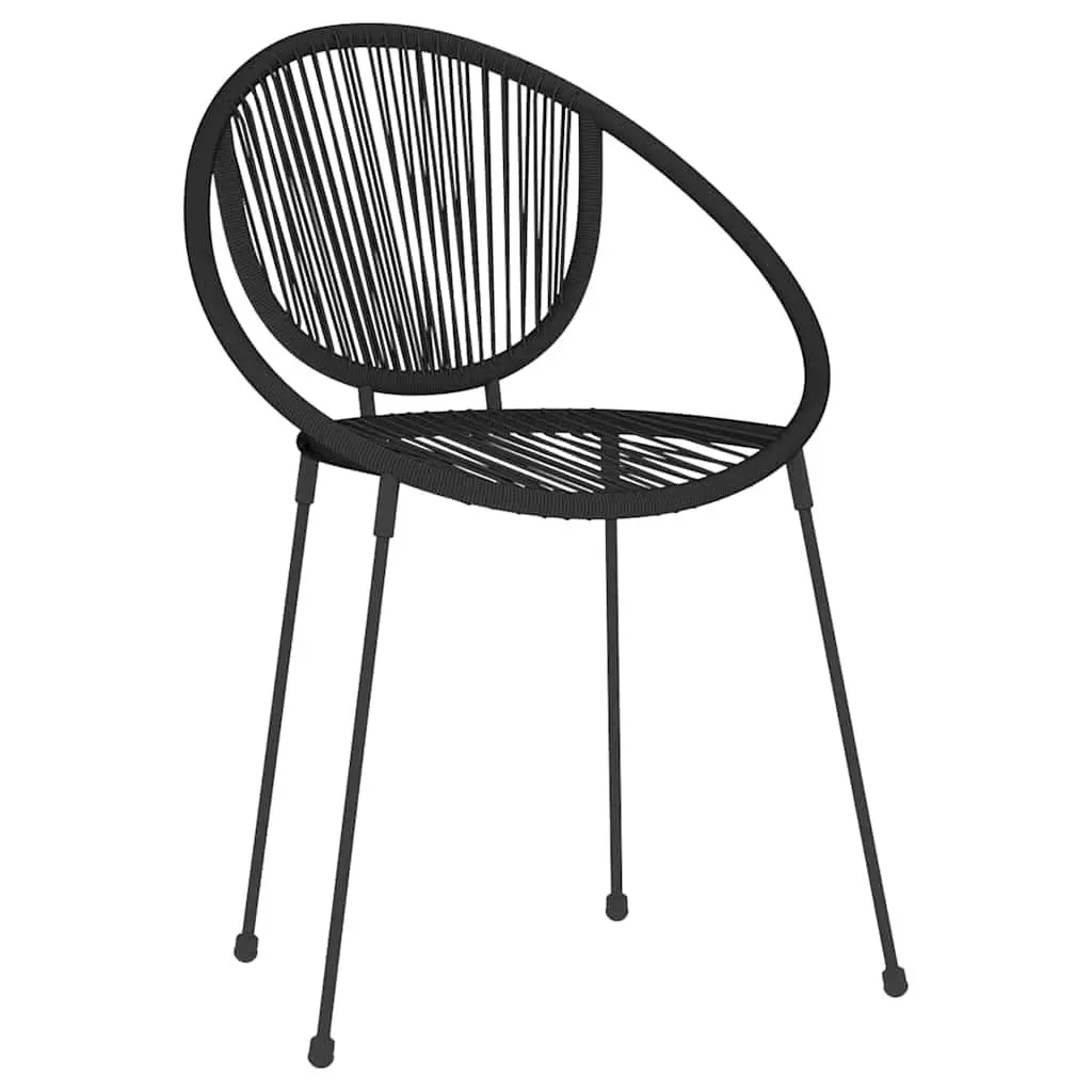 Garden Dining Set Black Glass Top Rattan 3 Piece Outdoor Patio Table Chairs