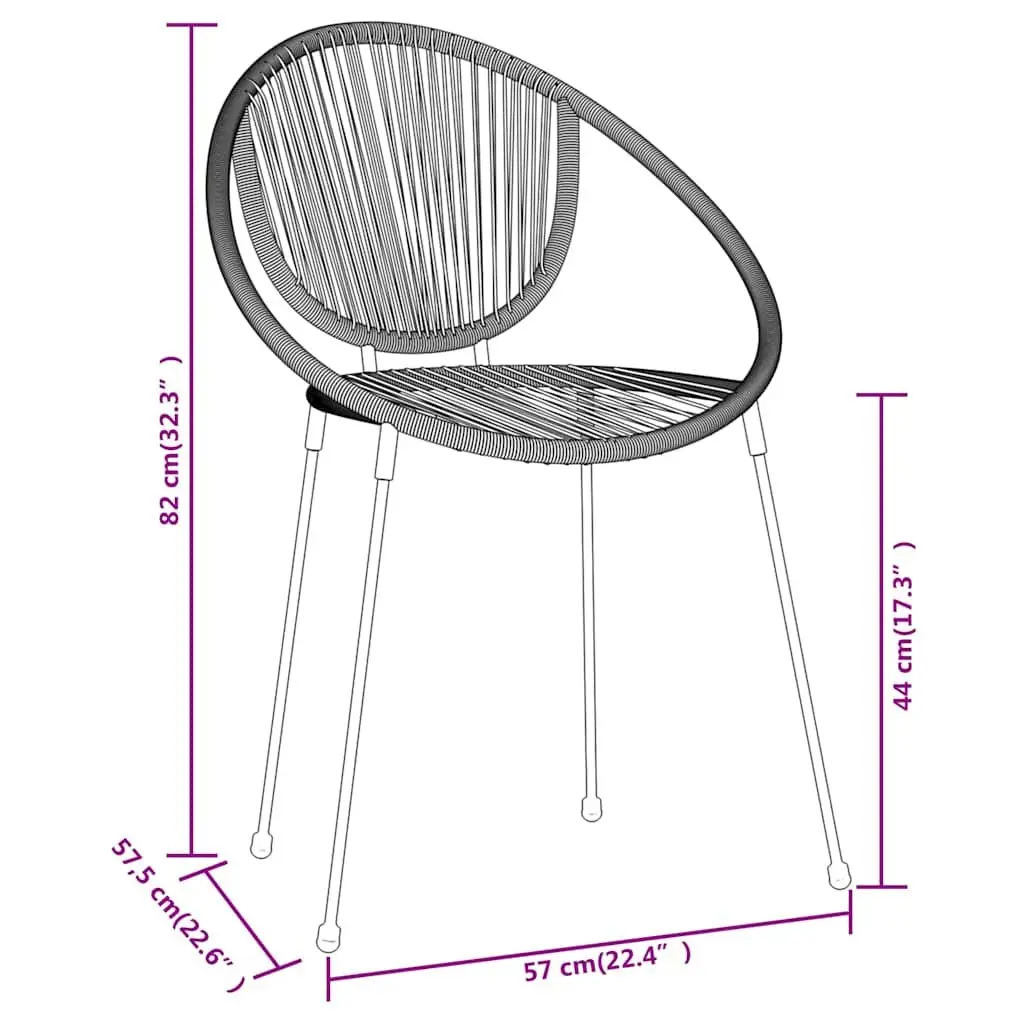 Garden Dining Set Black Glass Top Rattan 3 Piece Outdoor Patio Table Chairs