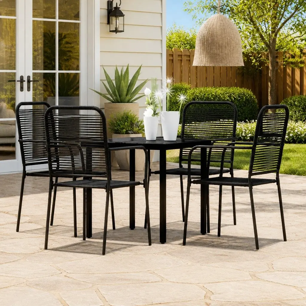 5-Piece Garden Dining Set with Durable Steel Frame