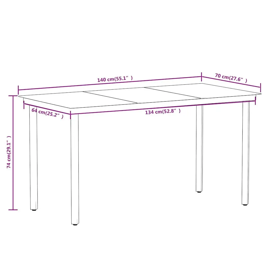 5 Piece Black Garden Dining Set for Outdoors
