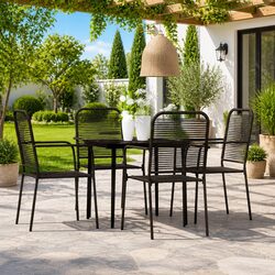Stylish 5 Piece Outdoor Dining Set with Durable Steel Frame