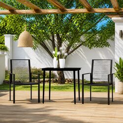 Premium 3-Piece Garden Dining Set with Steel Frame