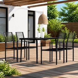 Sturdy 5 Piece Outdoor Dining Set with Rattan Chairs