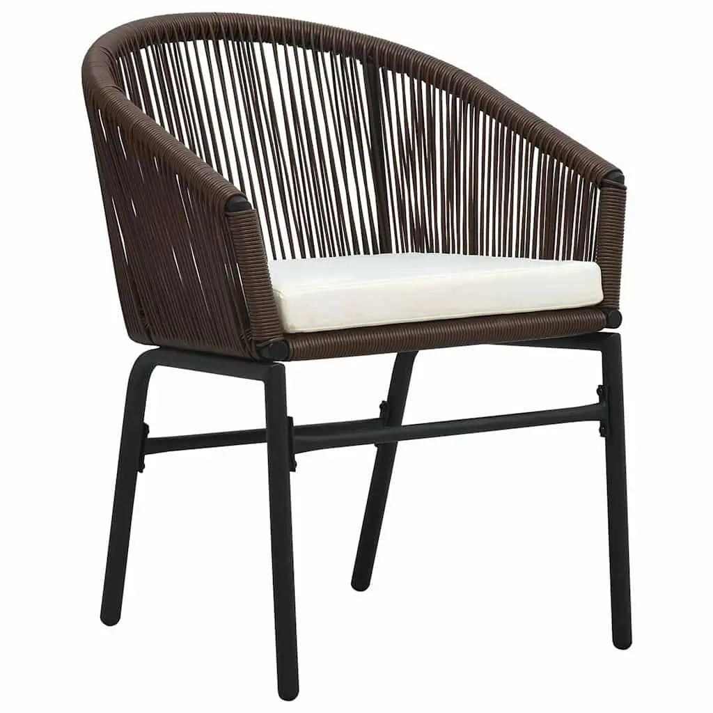 3 Piece Garden Dining Set with Brown Glass Table