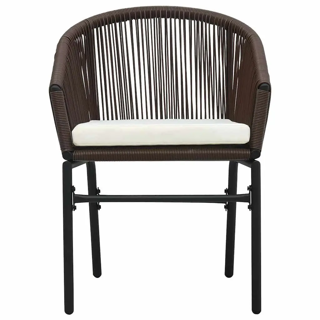 3 Piece Garden Dining Set with Brown Glass Table