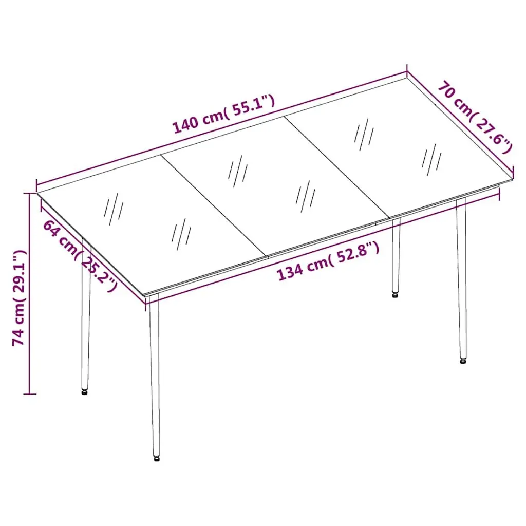 7-Piece Garden Set with Durable Rattan and Glass Table