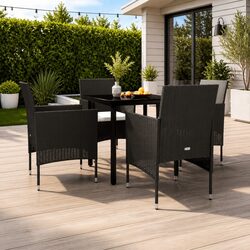Sturdy 5 Piece Outdoor Dining Set with Cushions