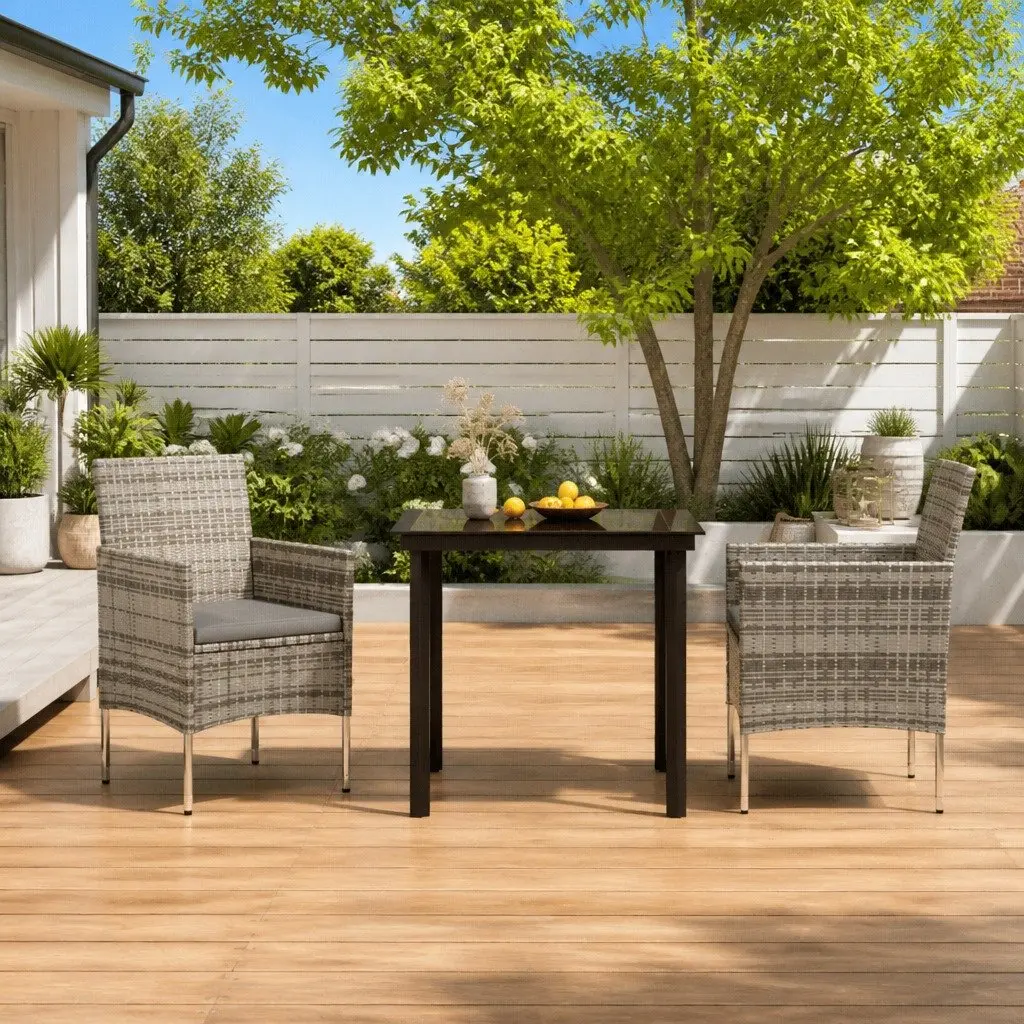 Outdoor Garden Dining Set with 3 Pieces
