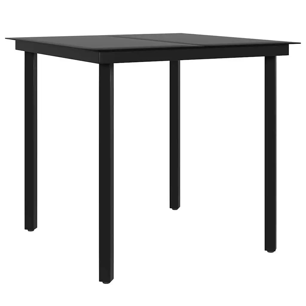 Garden Dining Set Powder-coated Steel Water-resistant PE Rattan 3 Piece Beige Black