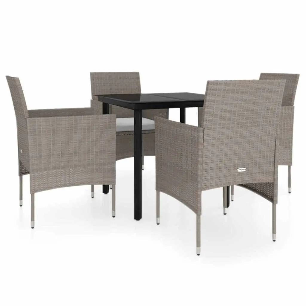 5-Piece Garden Dining Set with Cushions