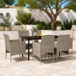 7-Piece Outdoor Garden Dining Set with Cushions