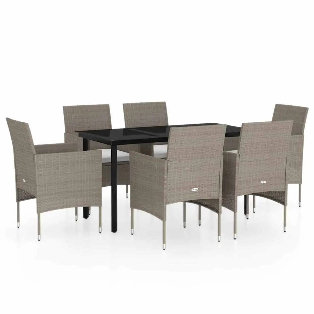 7-Piece Outdoor Garden Dining Set with Cushions