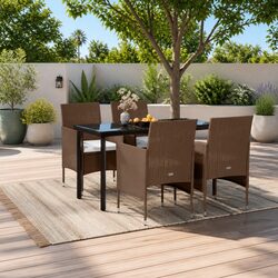 Sturdy 5-Piece Outdoor Dining Set with Cushions